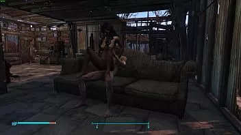 play Fallout 4 - сексуальная горячая выжившая женщина скачет на Хэнкок